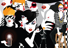 时尚拼贴。插图.图片