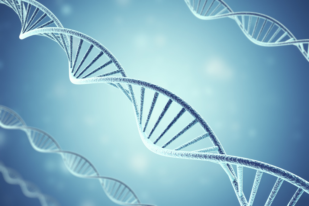 Concetp 数码插画 Dna 结构。3d 渲染