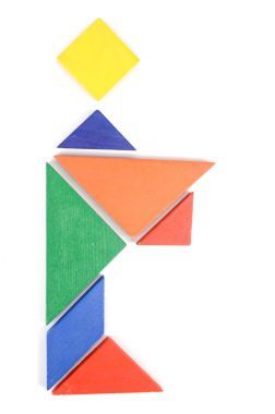 在白色背景上的中國拼圖游戲