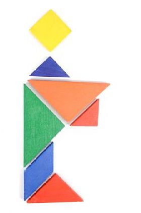 在白色背景上的中国拼图游戏