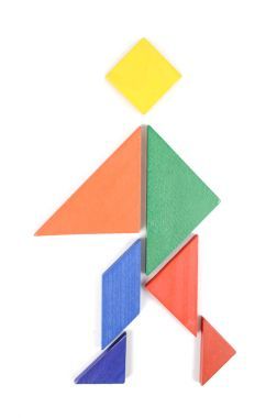 在白色背景上的中國拼圖游戲