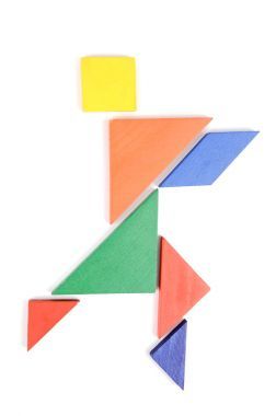 在白色背景上的中國拼圖游戲