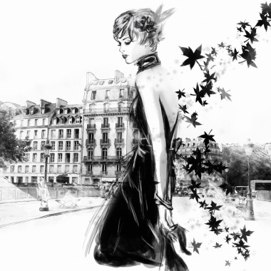素描風格的時尚女孩