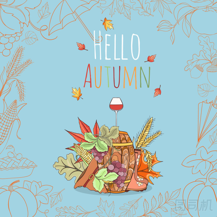 秋天的邀請卡.圖片
