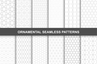 在復(fù)古風(fēng)格裝飾幾何無(wú)縫模式集合