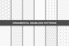 在复古风格装饰几何无缝模式集合