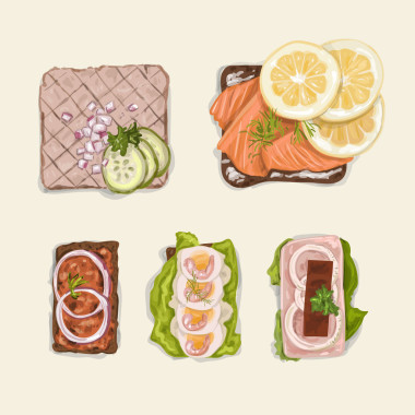 一手拉矢量三明治集圖片