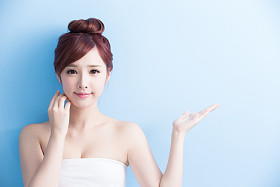 美丽女人显示的东西