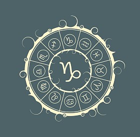 中圈的占星符号。摩羯座标志