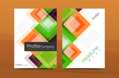 设置的前面和背面的 a4 大小网页，业务年度报告设计模板