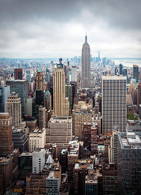 美国纽约市曼哈顿中城鸟瞰图图片