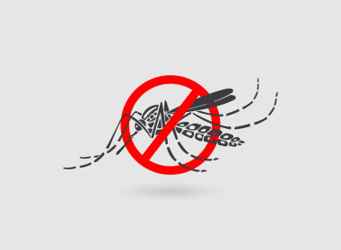 白紋伊蚊種蚊子徽標(biāo)矢量圖標(biāo)