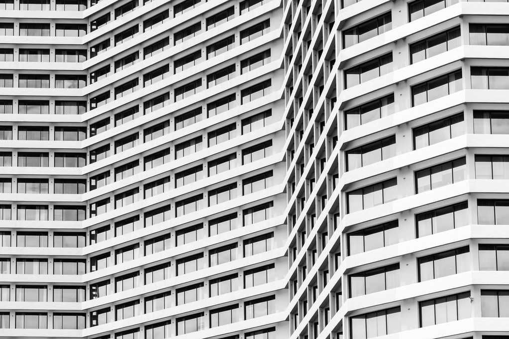 窗口建设纹理背景-黑色和白色加工
