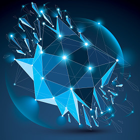 数字线框蓝色对象图片