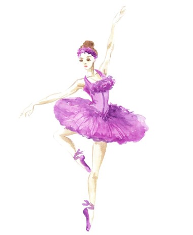 水彩女孩芭蕾舞女演員照片