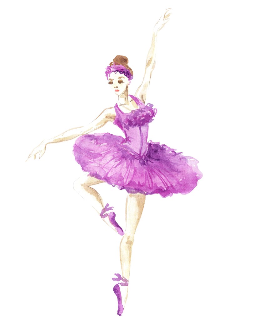 水彩女孩芭蕾舞女演员照片 水彩女孩芭蕾舞女演员照片