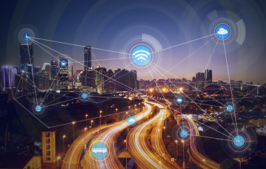 智能城市和無線通信的概念圖片