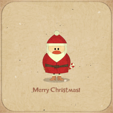 快樂圣誕復(fù)古卡與圣誕老人圖片