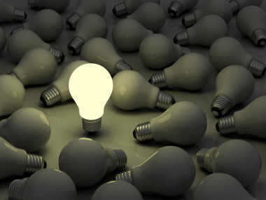 一個(gè)發(fā)光燈泡站，從熄滅白熾燈泡