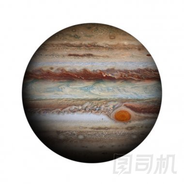 太陽能系統(tǒng)-木星。白色背景上的孤立的星球