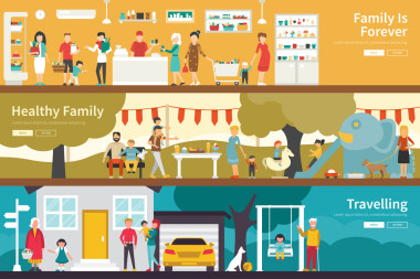家庭永遠健康旅行平室內室外概念 web