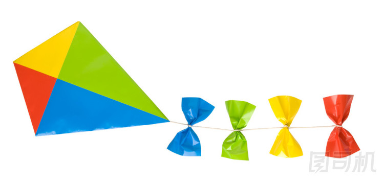 孤立在白色背景上的風(fēng)箏圖片