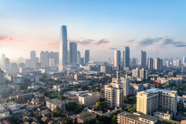 现代的景观，如朝霞照片