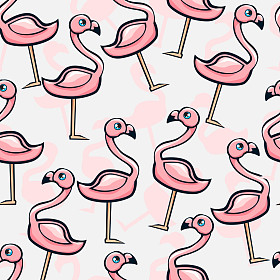 无缝的火烈鸟素描