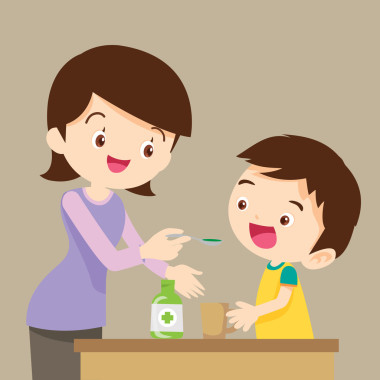 孩子吃藥圖片