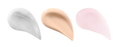 化妝品的霜上白色孤立的拼貼畫