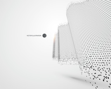 波狀圖案組成的粒子，科學(xué)和技術(shù)的插圖