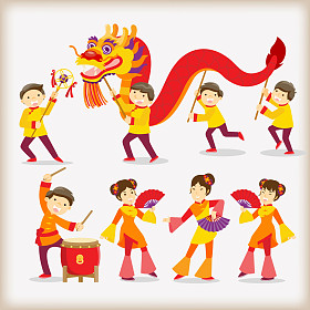 中国新年龙舟节舞蹈/照片