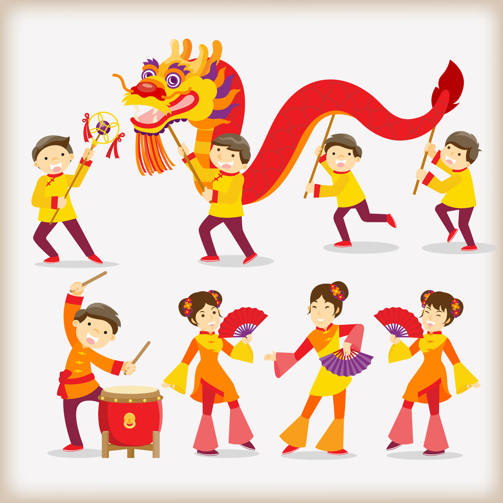 中国新年龙舟节舞蹈/照片