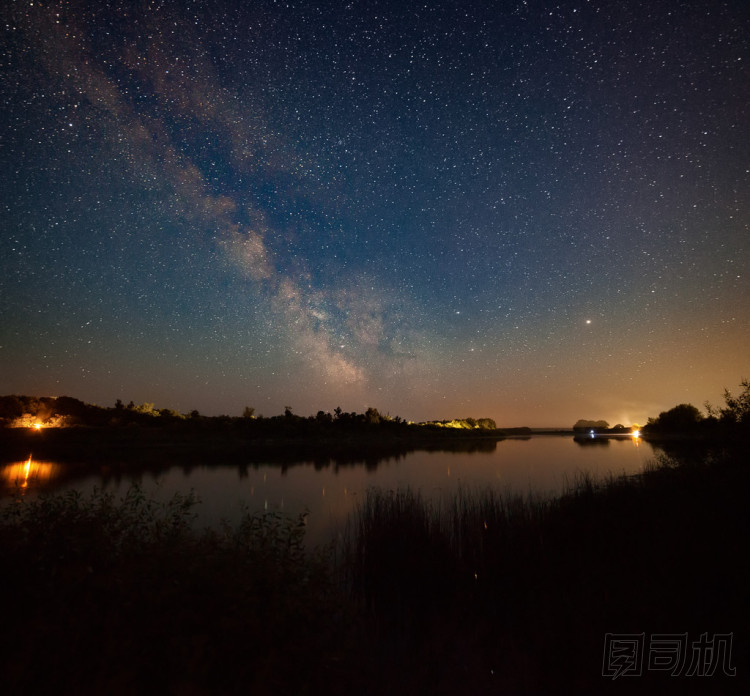 與河夜景景觀圖片