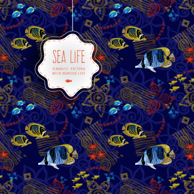 无缝的海上生活背景与