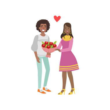 夫妻愛，男人送花照片