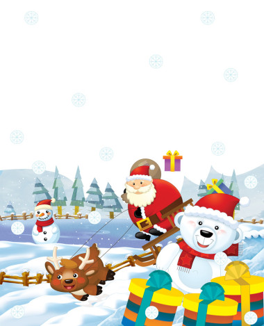 與大袋禮物圣誕老人 