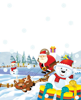 与大袋礼物圣诞老人 