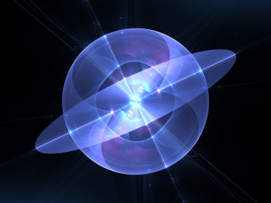 蓝色和紫色发光量子分形图片