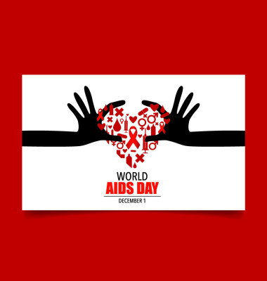 世界艾滋病日。1 12 月世界艾滋病日海報(bào)。矢量點(diǎn)