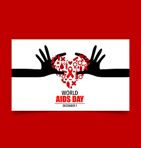 世界艾滋病日。1 12 月世界艾滋病日海报。矢量点