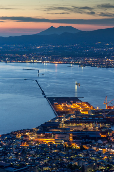 函館市夜全景圖片