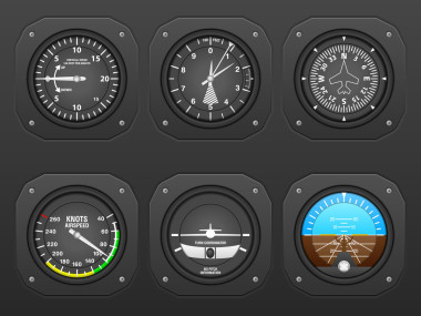 飛機儀表板上黑色