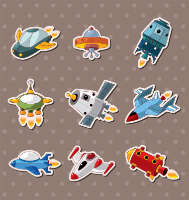太空飛船貼紙