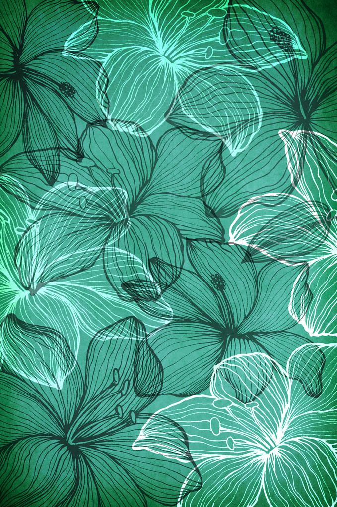 手上纸张背景绘制的花朵图片