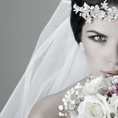 美麗的新娘的畫像?；榧喍Y服?；槎Y裝飾