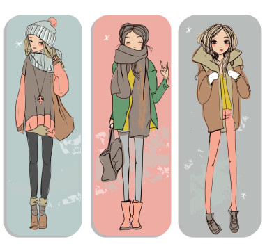 可愛的卡通女孩