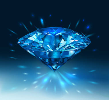 美丽的蓝色宝石蓝宝石 darck 蓝色背景上。矢量图