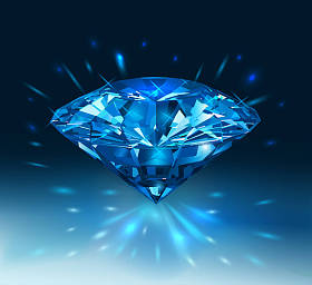 美丽的蓝色宝石蓝宝石 darck 蓝色背景上。矢量图