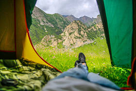  美丽的景色，从帐篷